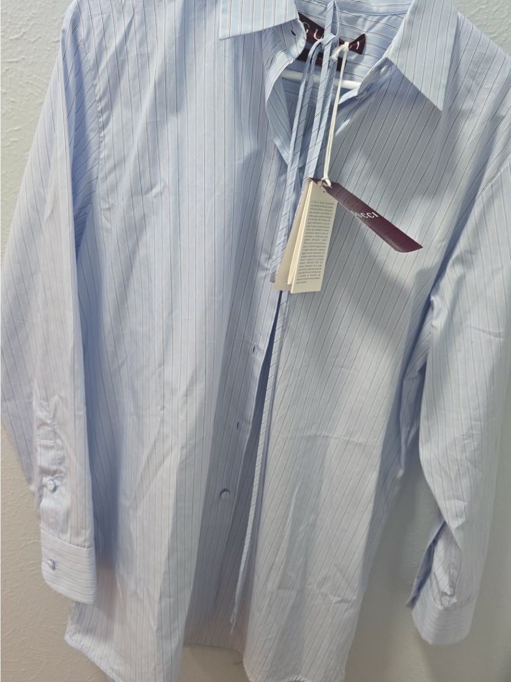 Gucci Stripes cotton shirt Light Blue Pinstripe Shirt